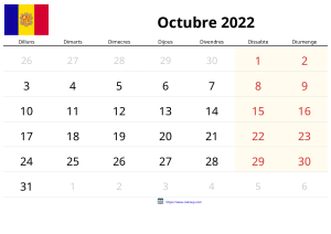 Calendari Octubre 2022