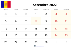 Calendari Setembre 2022