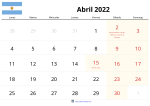 Calendário de Abril de 2022 Calendário de Abril de 2022
