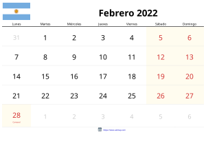 Calendário de Fevereiro de 2022 Calendário de Fevereiro de 2022