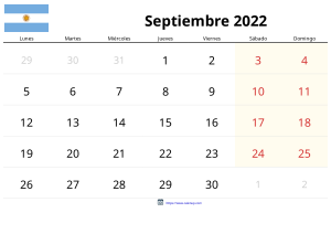 Calendário de Setembro de 2022 Calendário de Setembro de 2022