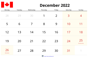 December 2022 Calendar