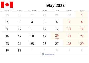 May 2022 Calendar