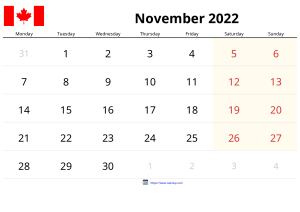 November 2022 Calendar