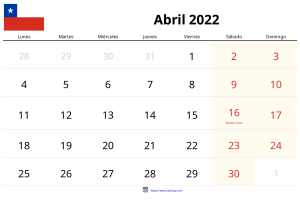 Calendari Abril 2022