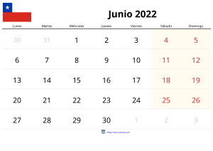 Calendário de Junho de 2022 