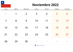 Calendrier Novembre 2022