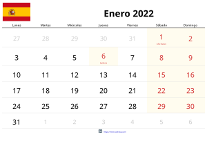 जनवरी 2022 कैलेंडर