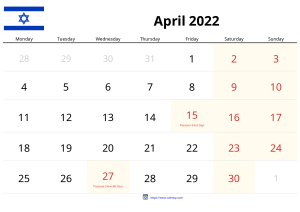 Calendario Abril 2022 Calendario Abril 2022