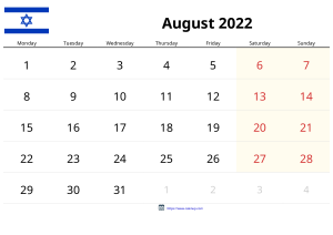 Calendario Agosto 2022 Calendario Agosto 2022