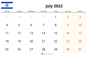 Calendario Julio 2022 Calendario Julio 2022