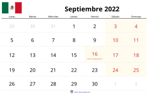 Calendari Setembre 2022