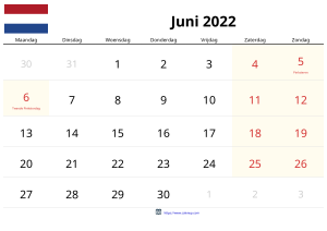 Calendario Junio 2022