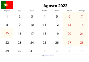 Calendario Agosto 2022 Calendario Agosto 2022