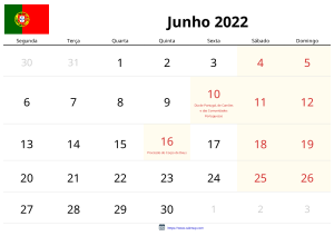Calendario Junio 2022 Calendario Junio 2022