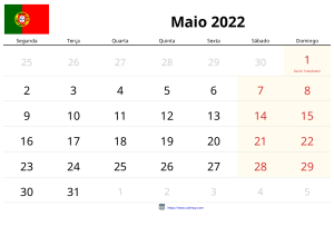 Calendario Mayo 2022 Calendario Mayo 2022