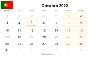 Calendario Octubre 2022 Calendario Octubre 2022