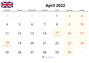 Calendari Abril 2022