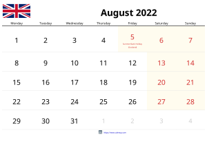 Calendari Agost 2022