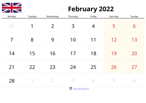 Calendari Febrer 2022