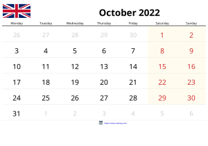 Calendari Octubre 2022