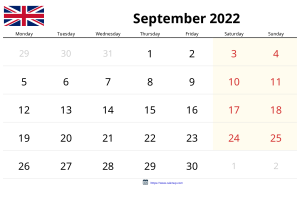 Calendari Setembre 2022