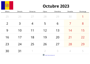 Oktober 2023 Kalender