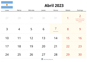 Calendario Abril 2023 Calendario Abril 2023