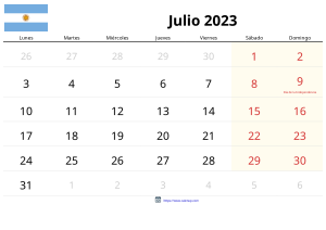 Calendario Julio 2023 Calendario Julio 2023