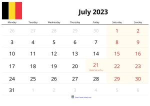 לוח שנה יולי 2023 לוח שנה יולי 2023