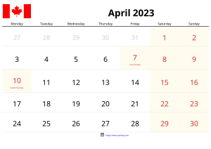 April 2023 Calendar