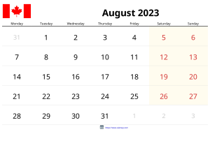 August 2023 Calendar