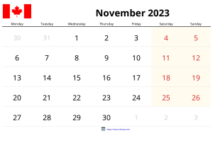 November 2023 Calendar