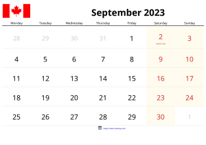 September 2023 Calendar