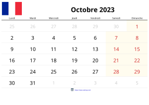 Oktober 2023 Kalender