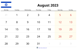 Calendari Agost 2023