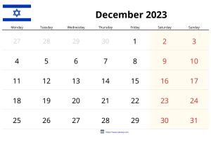 十二月 2023 日历