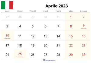 Aprile 2023 Calendario