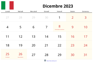 Dicembre 2023 Calendario