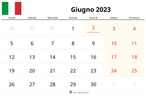 Giugno 2023 Calendario