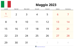 Maggio 2023 Calendario