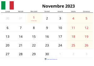 Novembre 2023 Calendario