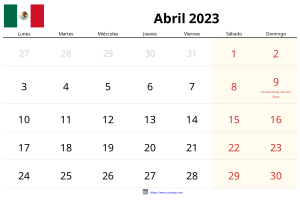 Calendário de Abril de 2023 