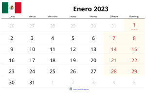 Calendário de Janeiro de 2023 