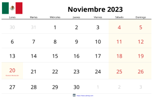 Calendário de Novembro de 2023 