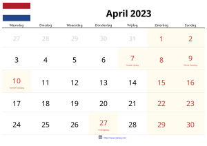 Calendario Abril 2023