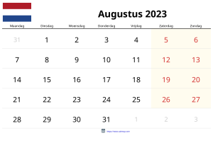 Calendario Agosto 2023