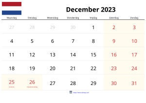 Calendario Diciembre 2023
