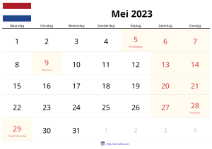 Calendario Mayo 2023