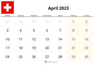 Calendario Abril 2023